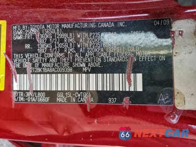 Zdjęcie 13 z 13 samochodu: 2010 LEXUS RX 350 VIN:2T2BK1BA8AC009398 - miniatura