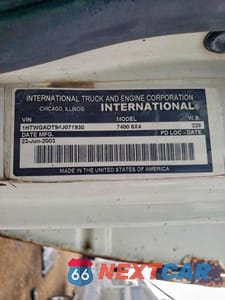 Zdjęcie 10 z 10 samochodu: 2004 INTERNATIONAL 7400 REFUSE TRUCK VIN:1HTWGADT94J071930 - miniatura