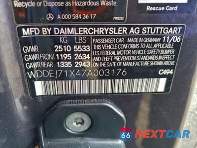 Zdjęcie 12 z 12 samochodu: 2007 MERCEDES-BENZ CL 550 VIN:WDDEJ71X47A003176 - miniatura