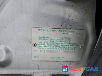 Zdjęcie 12 z 12 samochodu: 2005 SUBARU FORESTER 2.5X VIN:JF1SG63625H706537 - miniatura