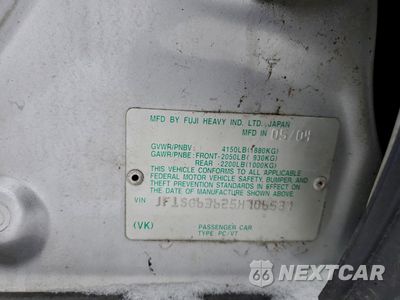 Zdjęcie 12 z 12 samochodu: 2005 SUBARU FORESTER 2.5X VIN:JF1SG63625H706537 - miniatura