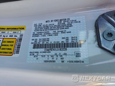 Zdjęcie 12 z 15 samochodu: 2020 FORD MUSTANG VIN:1FA6P8TH1L5183220 - miniatura