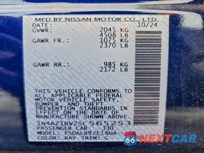 Zdjęcie 12 z 14 samochodu: 2025 NISSAN LEAF S VIN:1N4AZ1BV2SC565253 - miniatura