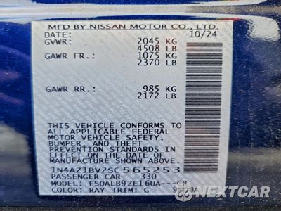 Zdjęcie 12 z 14 samochodu: 2025 NISSAN LEAF S VIN:1N4AZ1BV2SC565253 - miniatura