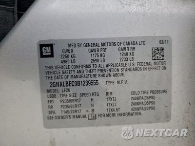 Zdjęcie 13 z 13 samochodu: 2011 CHEV EQUINOX LS VIN:2GNALBEC9B1239555 - miniatura