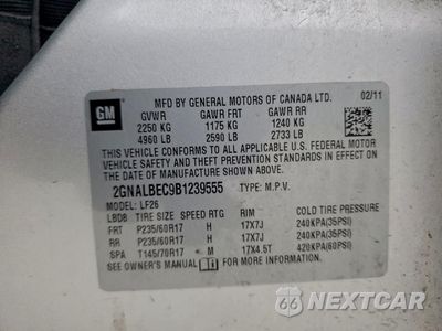 Zdjęcie 13 z 14 samochodu: 2011 CHEVROLET EQUINOX LS VIN:2GNALBEC9B1239555 - miniatura
