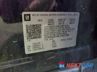 Zdjęcie 14 z 14 samochodu: 2020 CHEVROLET EQUINOX LT VIN:3GNAXJEV6LS527782 - miniatura