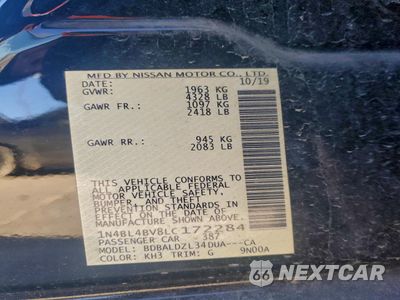 Zdjęcie 12 z 13 samochodu: 2020 NISSAN ALTIMA S VIN:1N4BL4BV8LC172284 - miniatura
