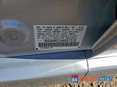 Zdjęcie 12 z 12 samochodu: 2004 ACURA TL VIN:19UUA66224A057313 - miniatura