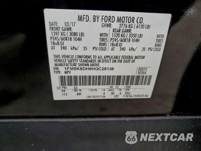 Zdjęcie 14 z 14 samochodu: 2017 FORD EXPLORER XLT VIN:1FM5K8DH9HGC28138 - miniatura