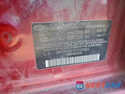 Zdjęcie 12 z 13 samochodu: 2015 HYUNDAI ELANTRA SE VIN:5NPDH4AE1FH589065 - miniatura