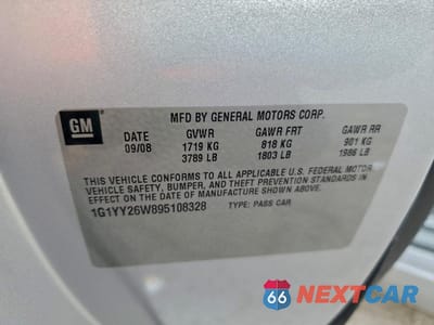 Zdjęcie 12 z 12 samochodu: 2009 CHEVROLET CORVETTE VIN:1G1YY26W895108328 - miniatura