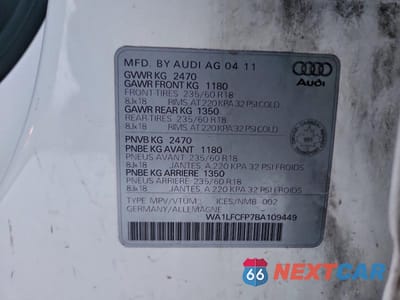 Zdjęcie 13 z 13 samochodu: 2011 AUDI Q5 PREMIUM PLUS VIN:WA1LFCFP7BA109449 - miniatura