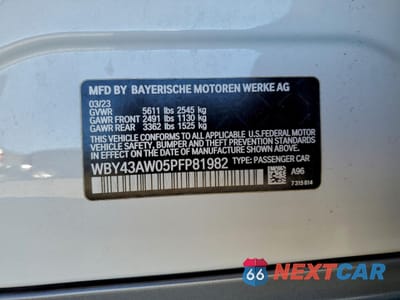 Zdjęcie 12 z 12 samochodu: 2023 BMW I4 EDRIVE 35 VIN:WBY43AW05PFP81982 - miniatura