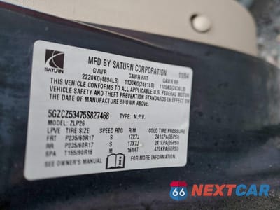 Zdjęcie 13 z 15 samochodu: 2005 SATURN VUE VIN:5GZCZ53475S827468 - miniatura