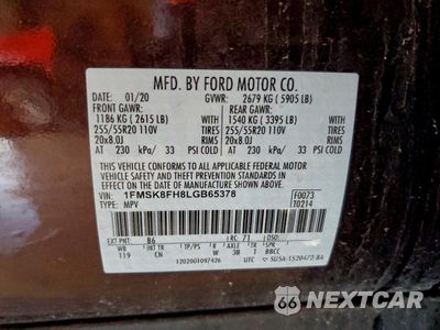 Zdjęcie 13 z 16 samochodu: 2020 FORD EXPLORER LIMITED VIN:1FMSK8FH8LGB65378 - miniatura
