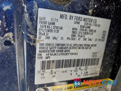 Zdjęcie 13 z 13 samochodu: 2016 FORD EXPEDITION EL XLT VIN:1FMJK1JT0GEF18163 - miniatura