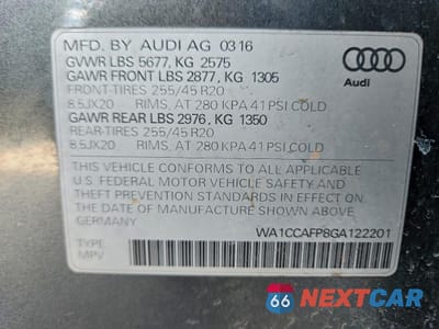 Zdjęcie 13 z 14 samochodu: 2016 AUDI SQ5 PREMIUM PLUS VIN:WA1CCAFP8GA122201 - miniatura