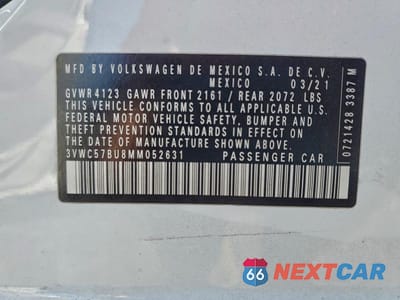 Zdjęcie 12 z 12 samochodu: 2021 VOLKSWAGEN JETTA S VIN:3VWC57BU8MM052631 - miniatura