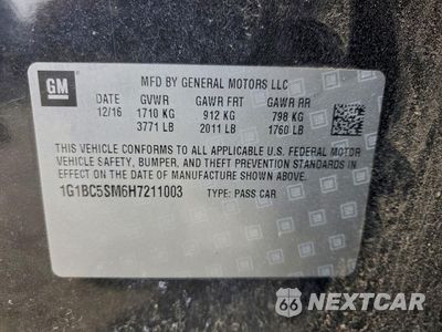 Zdjęcie 12 z 15 samochodu: 2017 CHEVROLET CRUZE LS VIN:1G1BC5SM6H7211003 - miniatura