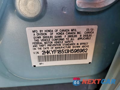 Zdjęcie 12 z 14 samochodu: 2003 HONDA PILOT EXL VIN:2HKYF18513H596962 - miniatura