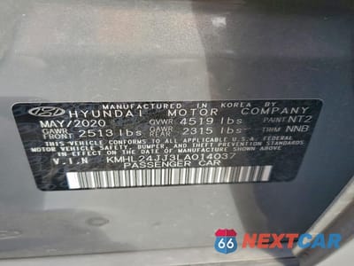 Zdjęcie 12 z 12 samochodu: 2020 HYUNDAI SONATA HYBRID VIN:KMHL24JJ3LA014037 - miniatura