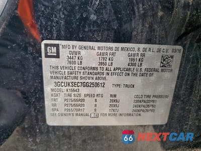 Zdjęcie 12 z 14 samochodu: 2016 CHEVROLET SILVERADO K1500 LTZ VIN:3GCUKSEC7GG250612 - miniatura