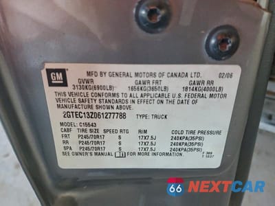 Zdjęcie 12 z 12 samochodu: 2006 GMC NEW SIERRA C1500 VIN:2GTEC13Z061277788 - miniatura