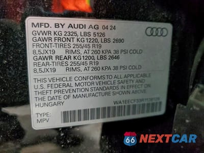 Zdjęcie 13 z 13 samochodu: 2024 AUDI Q3 PREMIUM PLUS S LINE 45 VIN:WA1EECF33R1139129 - miniatura