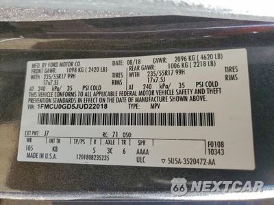 Zdjęcie 12 z 12 samochodu: 2018 FORD ESCAPE SE VIN:1FMCU0GD5JUD22018 - miniatura