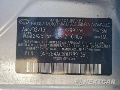 Zdjęcie 12 z 14 samochodu: 2013 HYUNDAI SONATA GLS VIN:5NPEB4ACXDH789136 - miniatura