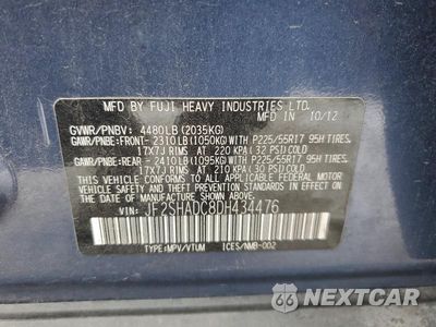 Zdjęcie 12 z 12 samochodu: 2013 SUBARU FORESTER 2.5X PREMIUM VIN:JF2SHADC8DH434476 - miniatura