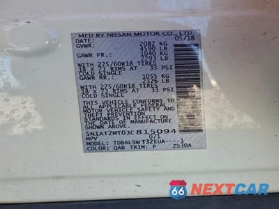 Zdjęcie 13 z 13 samochodu: 2018 NISSAN ROGUE S VIN:5N1AT2MT0JC815094 - miniatura