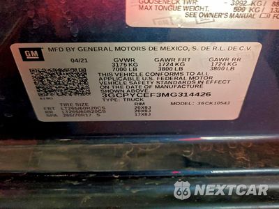 Zdjęcie 12 z 13 samochodu: 2021 CHEVROLET SILVERADO K1500 TRAIL BOSS CUSTOM VIN:3GCPYCEF3MG314426 - miniatura