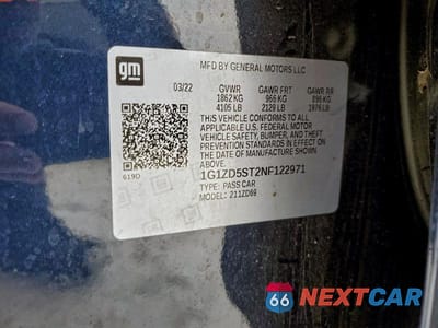Zdjęcie 13 z 13 samochodu: 2022 CHEVROLET MALIBU LT VIN:1G1ZD5ST2NF122971 - miniatura