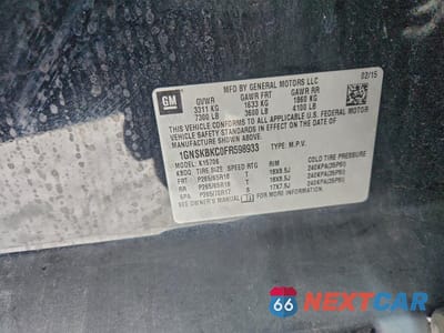 Zdjęcie 13 z 13 samochodu: 2015 CHEVROLET TAHOE K1500 LT VIN:1GNSKBKC0FR598933 - miniatura