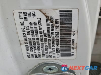 Zdjęcie 12 z 12 samochodu: 2010 HONDA ACCORD CROSSTOUR EXL VIN:5J6TF1H58AL015163 - miniatura