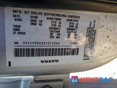 Zdjęcie 13 z 13 samochodu: 2005 VOLVO XC90 VIN:YV1CY592251211543 - miniatura