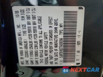 Zdjęcie 12 z 14 samochodu: 2007 ACURA RDX VIN:5J8TB18277A008394 - miniatura