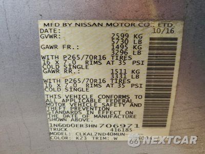 Zdjęcie 12 z 12 samochodu: 2017 NISSAN FRONTIER S VIN:1N6DD0ER3HN706971 - miniatura