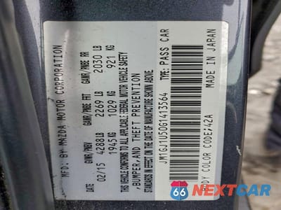 Zdjęcie 12 z 12 samochodu: 2016 MAZDA 6 SPORT VIN:JM1GJ1U50G1413564 - miniatura