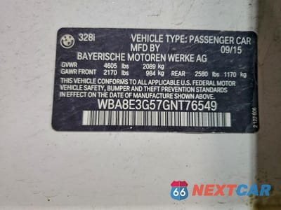 Zdjęcie 12 z 12 samochodu: 2016 BMW 328 XI SULEV VIN:WBA8E3G57GNT76549 - miniatura