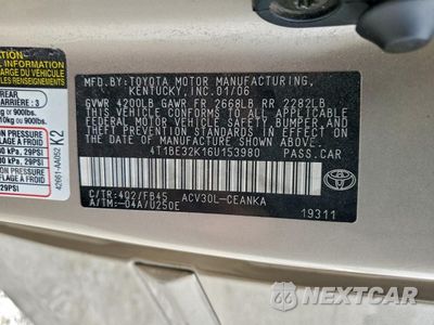 Zdjęcie 13 z 14 samochodu: 2006 TOYOTA CAMRY LE VIN:4T1BE32K16U153980 - miniatura
