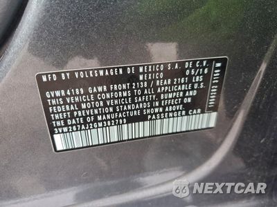 Zdjęcie 12 z 14 samochodu: 2016 VOLKSWAGEN JETTA S VIN:3VW267AJ2GM382799 - miniatura