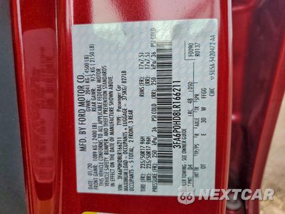 Zdjęcie 12 z 15 samochodu: 2020 FORD FUSION SE VIN:3FA6P0HD8LR166211 - miniatura