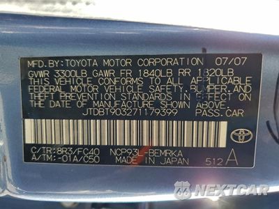 Zdjęcie 12 z 12 samochodu: 2007 TOYOTA YARIS VIN:JTDBT903271179399 - miniatura