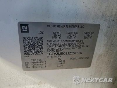Zdjęcie 12 z 12 samochodu: 2018 GMC SIERRA K1500 SLE VIN:1GTV2MEC9JZ159526 - miniatura