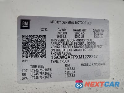 Zdjęcie 13 z 13 samochodu: 2021 CHEVROLET EXPRESS DELIVERY VAN VIN:1GCWGAFPXM1228247 - miniatura