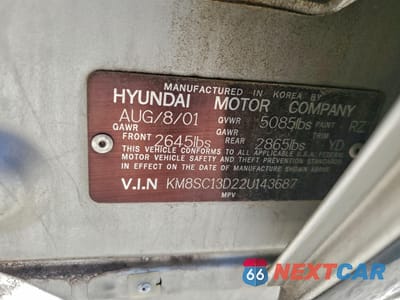 Zdjęcie 14 z 15 samochodu: 2002 HYUNDAI SANTA FE GLS VIN:KM8SC13D22U143687 - miniatura