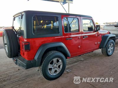 Trzecie zdjęcie samochodu z tyłu: 2018 JEEP WRANGLER UNLIMITED SPORT VIN:1C4HJXDGXJW228084 - miniatura